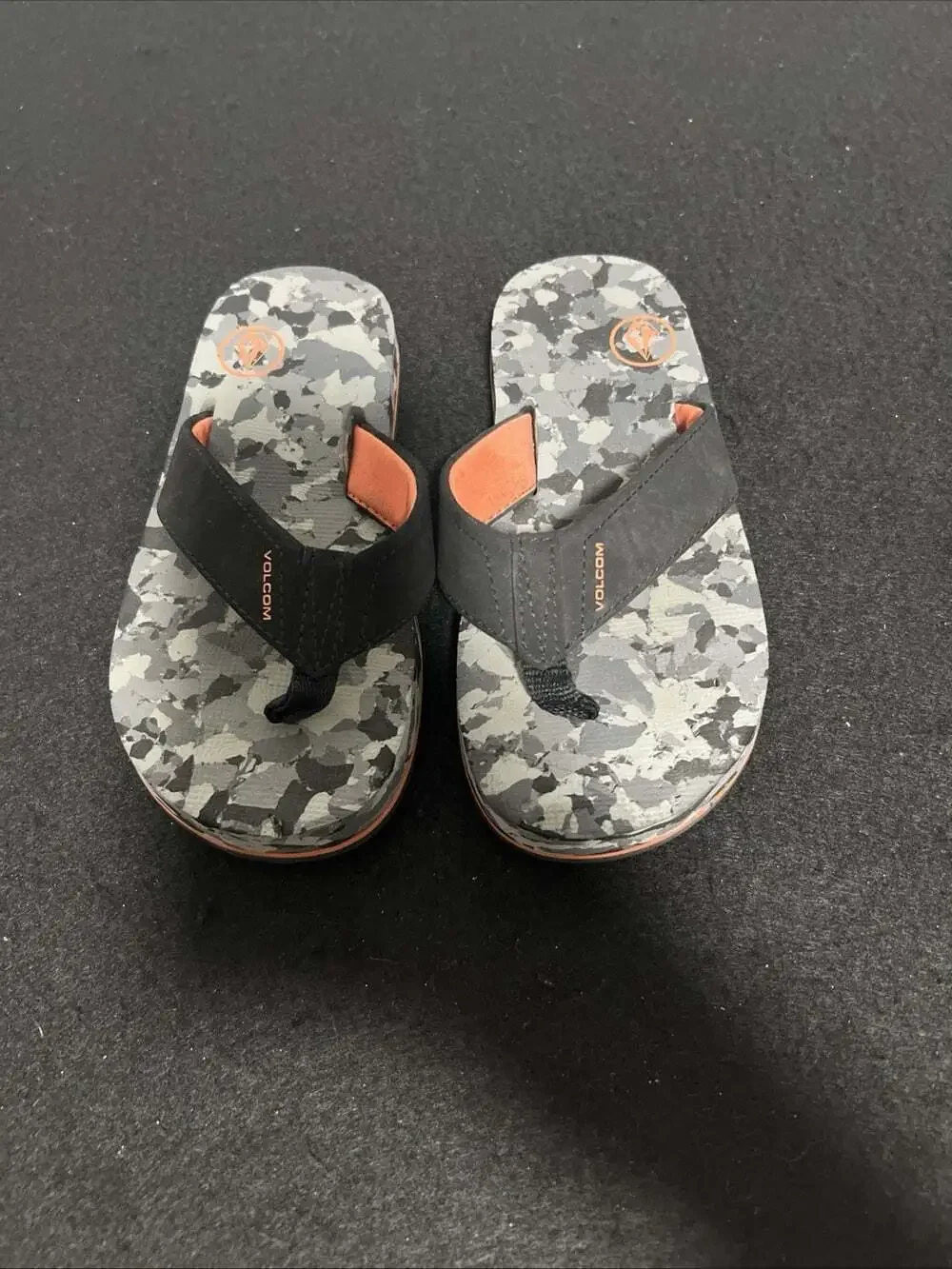 Volcom Boys Victor Flip Flop Sandal – Youth Water-Friendly, 12, Dark Camo